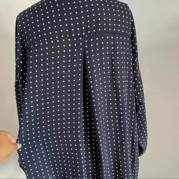 Navy polka dotted blouse​​ - Picture 6 of 7